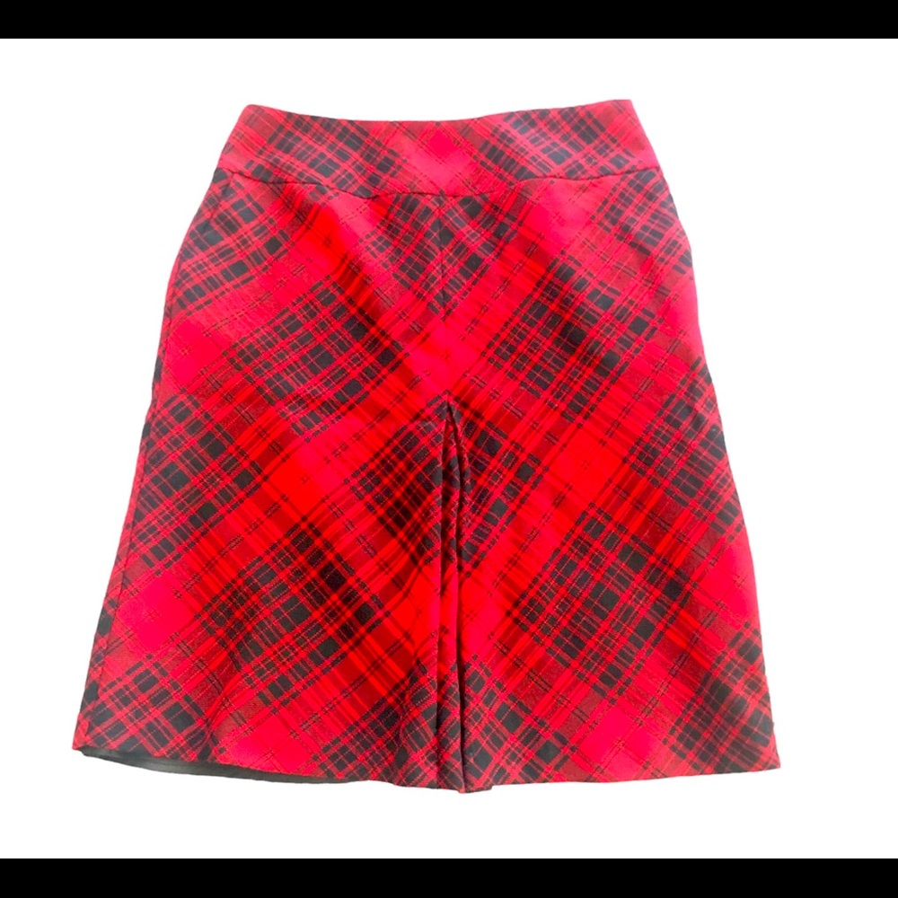 Talbots, size 4, plaid, red and black skirt, zipper, knee length,